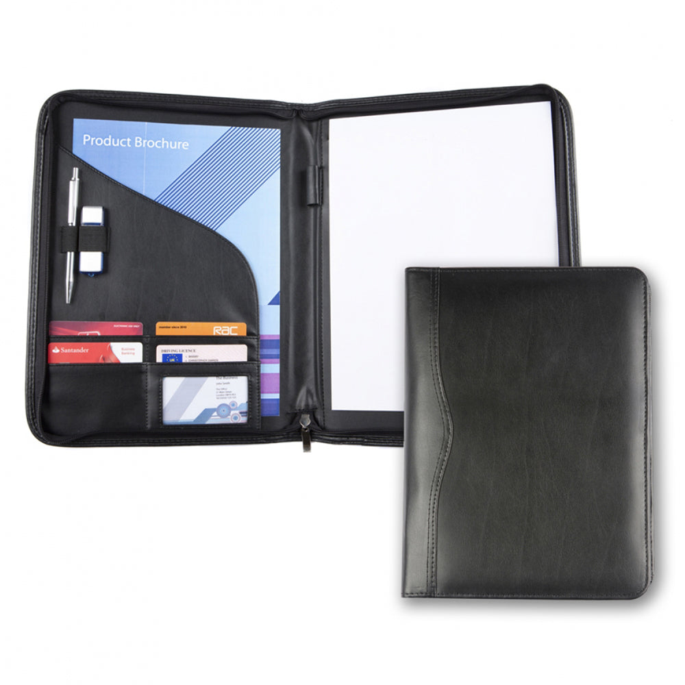 Leather A4 Zipped Conference Folder