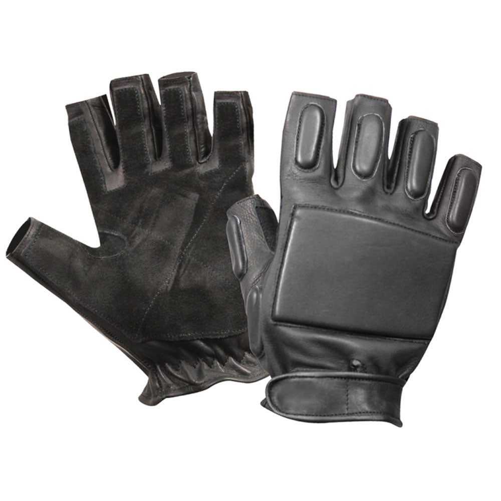 Leather Tactical Fingerless Gloves