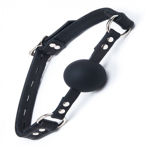 Premium Garment Leather Silicone Ball Gag