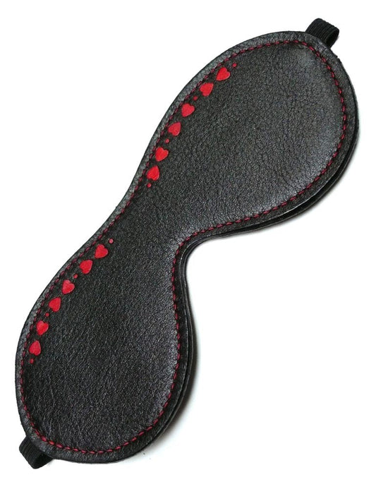 Leather Blindfold with Heart Inlay