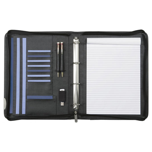 Zipped Leather A4 Folder
