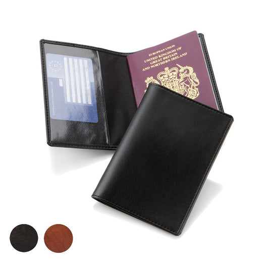 Leather Passport Wallet With Clear Pockets