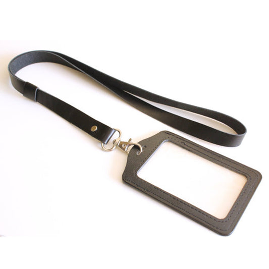 Leather ID Badge Lanyard
