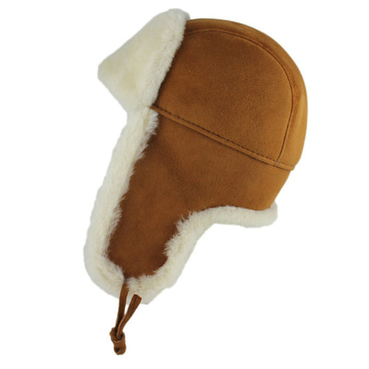 Shearling Sheepskin Aviator Bomber Winter Fur Hat